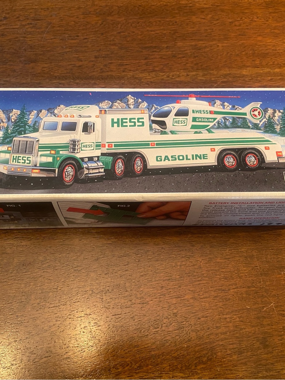 1995 Vintage Hess Toy Truck and Helicopter in Original Box Tested EUC